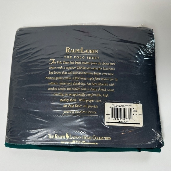 NEW Ralph Lauren Polo Green Twin Flat Sheet 250 Thread 100% Cotton - Picture 6 of 10